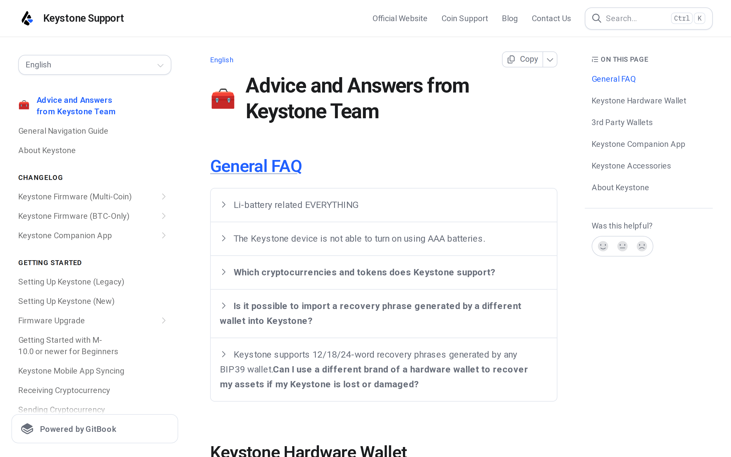 Keystone support centre with advice and answers from the Keystone team